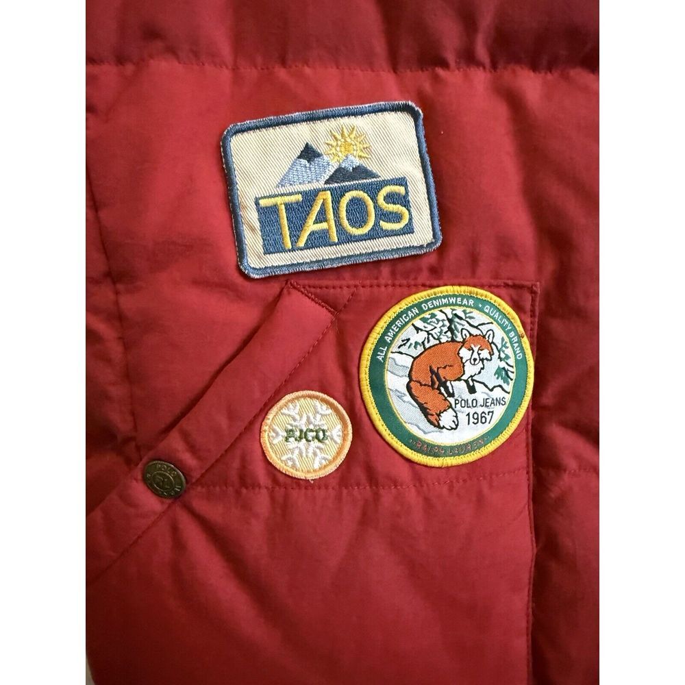 Ralph Lauren Red Quilted Patch Vest - Picture 7 of 11